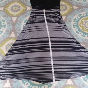A byer black and grey stripped maxi